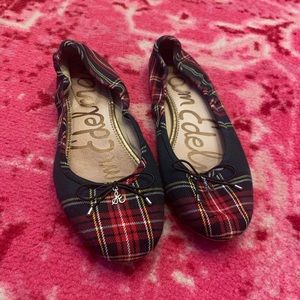 Sam Edelman "Felicia" style red plaid flats